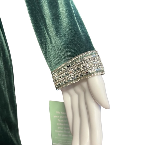 MSK NWT - Women’s Velvet Rhinestone Jeweled MIDI Dress Sz. SM/MD - Picture 3 of 7